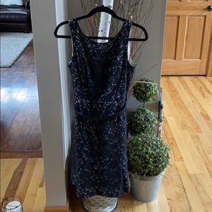 Black lace overlay cocktail dress